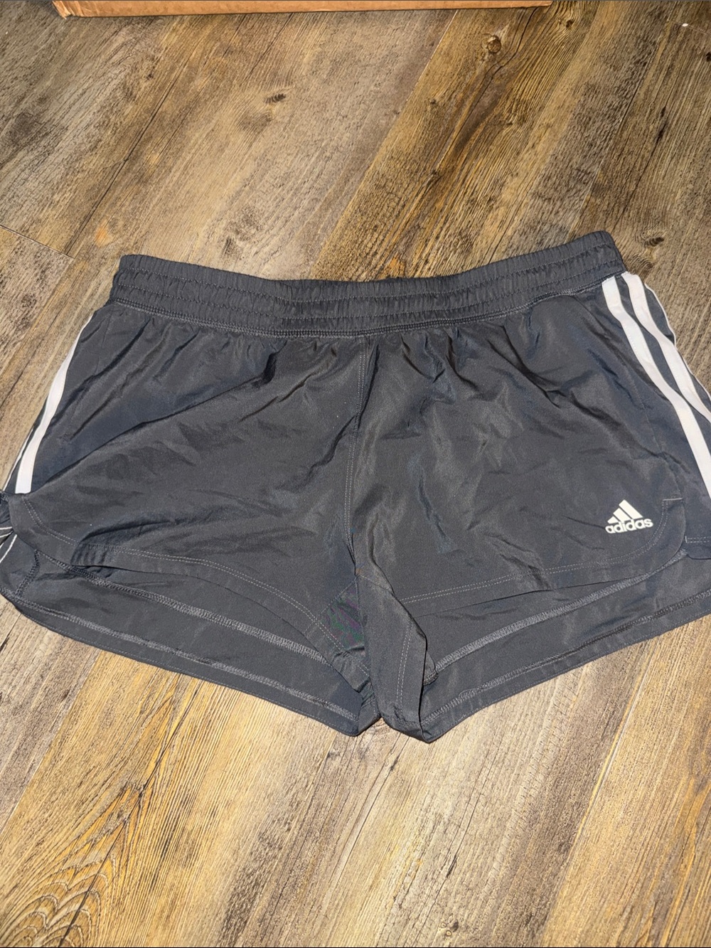 adidas Women's Black Athletic Shorts with White Side Stripes
